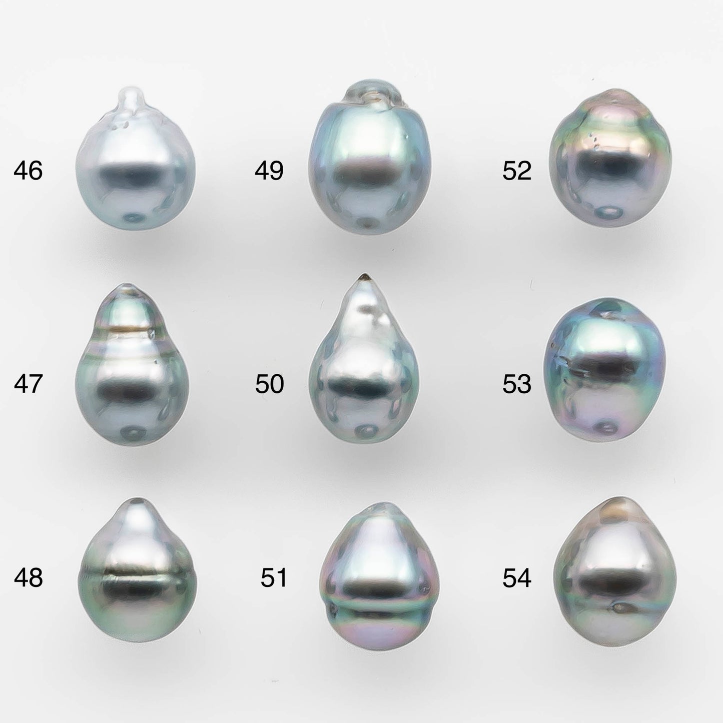 8-9mm Tahitian Pearl Drop with High Luster and Natural Color with Minor Blemishes, Loose Single Piece Undrilled, SKU # 2112TH