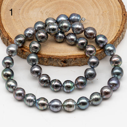 9-10mm Tahitian Pearl in Full Strand, Natural Colors with High Luster, for Jewelry Making, SKU # 3010TH