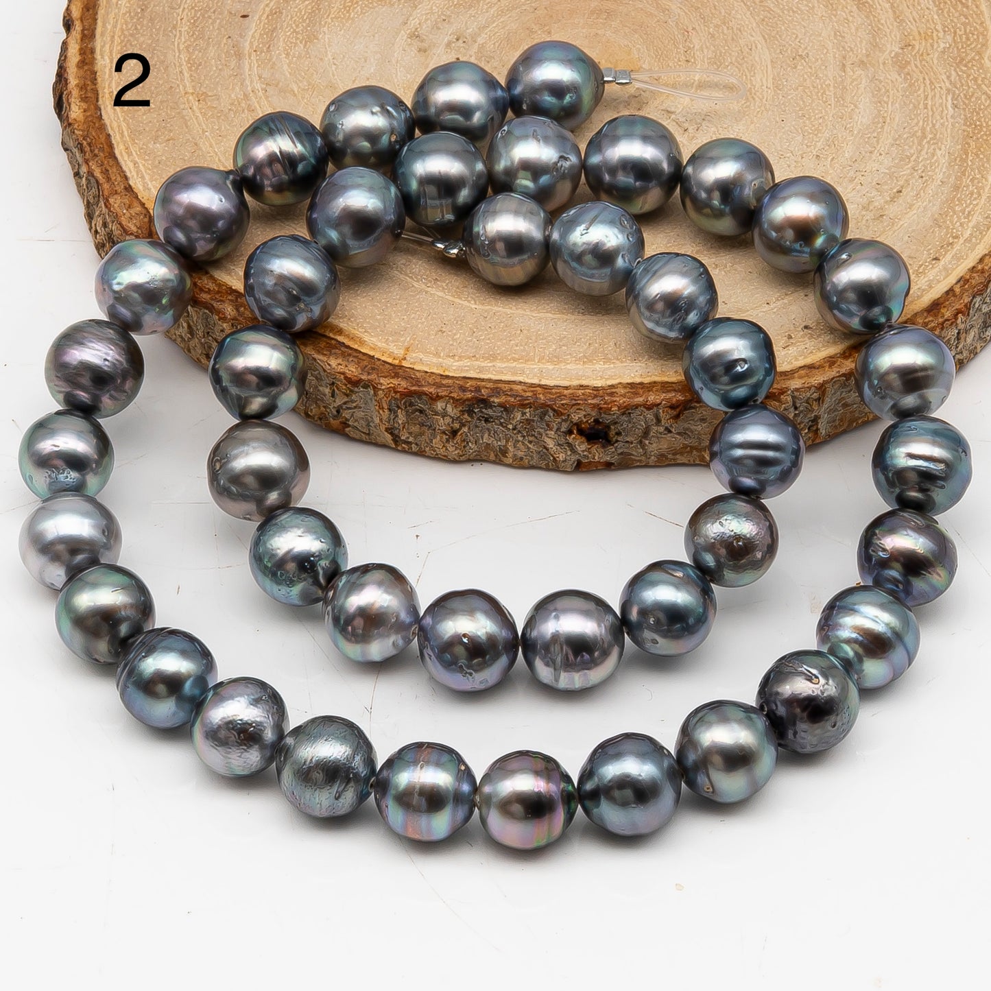 9-10mm Tahitian Pearl in Full Strand, Natural Colors with High Luster, for Jewelry Making, SKU # 3010TH
