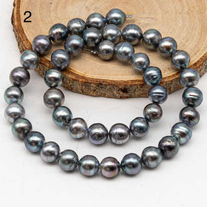 9-10mm Tahitian Pearl in Full Strand, Natural Colors with High Luster, for Jewelry Making, SKU # 3010TH