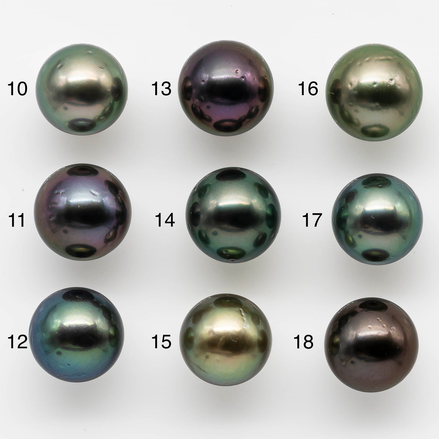 13-14mm Colorful Tahitian Pearl Single Piece Round in Natural Color and High Luster with Blemishes, Loose Undrilled, SKU # 1978TH