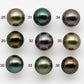 13-14mm Colorful Tahitian Pearl Single Piece Round in Natural Color and High Luster with Blemishes, Loose Undrilled, SKU # 1978TH