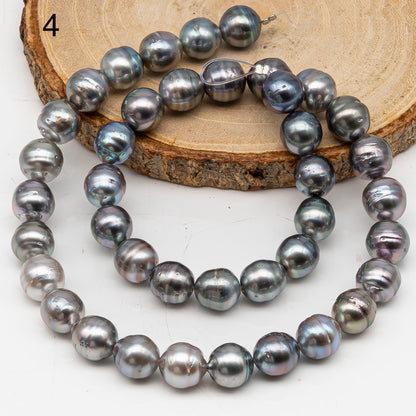 9-10mm Tahitian Pearl in Full Strand, Natural Colors with High Luster, for Jewelry Making, SKU # 3010TH