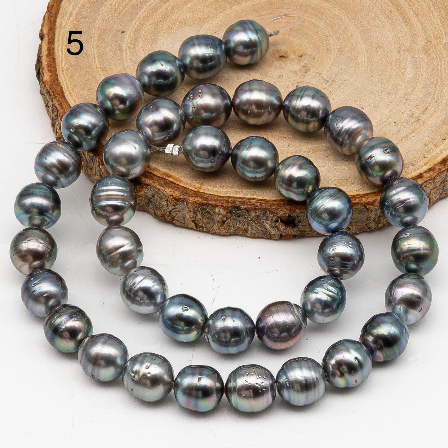 9-10mm Tahitian Pearl in Full Strand, Natural Colors with High Luster, for Jewelry Making, SKU # 3010TH