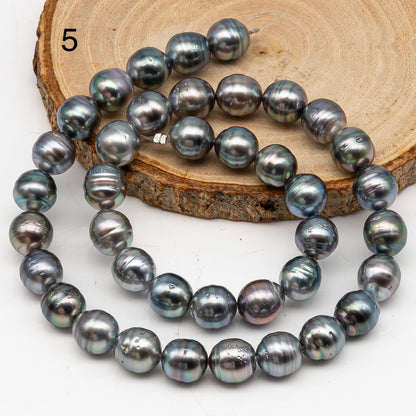 9-10mm Tahitian Pearl in Full Strand, Natural Colors with High Luster, for Jewelry Making, SKU # 3010TH