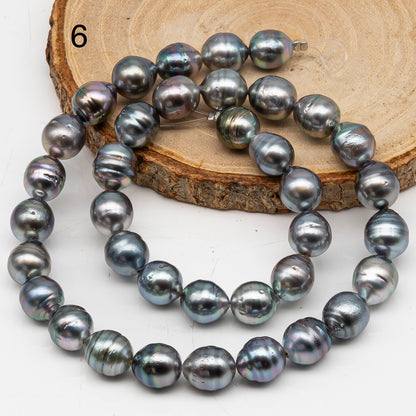 9-10mm Tahitian Pearl in Full Strand, Natural Colors with High Luster, for Jewelry Making, SKU # 3010TH