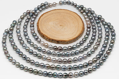 9-10mm Tahitian Pearl in Full Strand, Natural Colors with High Luster, for Jewelry Making, SKU # 3011TH
