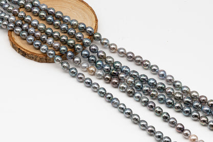 9-10mm Tahitian Pearl in Full Strand, Natural Colors with High Luster, for Jewelry Making, SKU # 3011TH