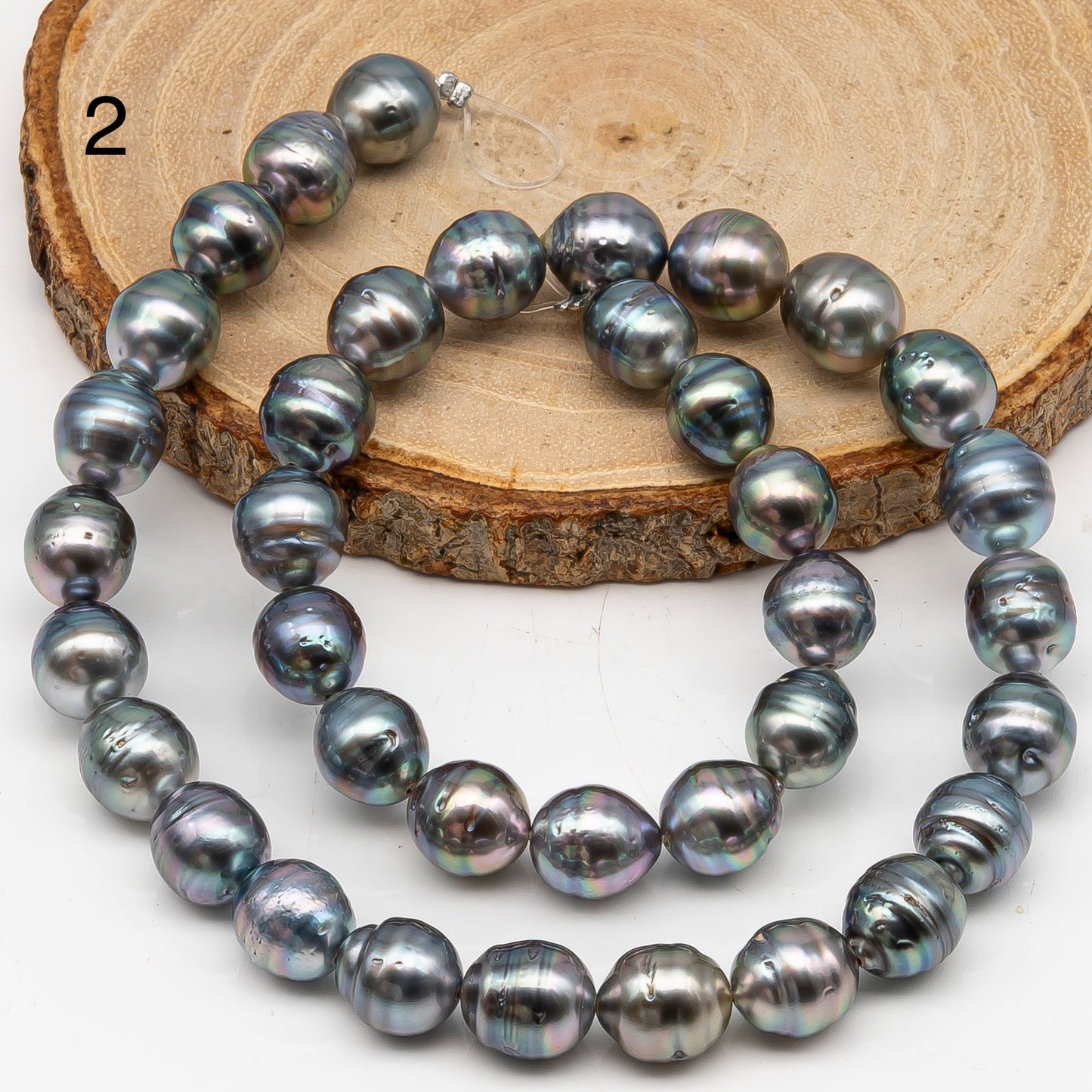 9-10mm Tahitian Pearl in Full Strand, Natural Colors with High Luster, for Jewelry Making, SKU # 3011TH