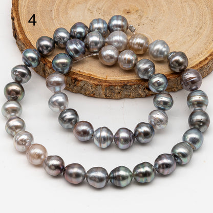 9-10mm Tahitian Pearl in Full Strand, Natural Colors with High Luster, for Jewelry Making, SKU # 3011TH
