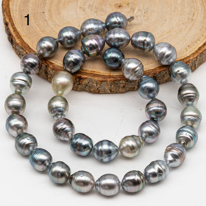 9-10mm Tahitian Pearl in Full Strand, Natural Colors with High Luster, for Jewelry Making, SKU # 3012TH
