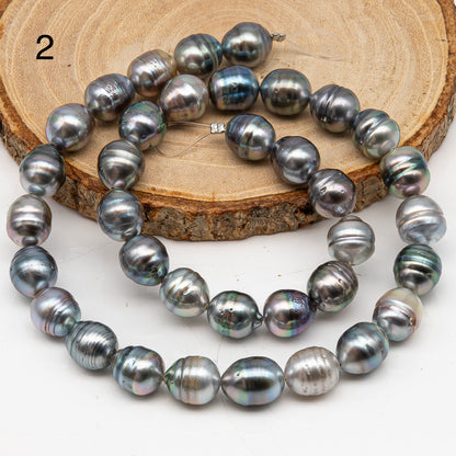 9-10mm Tahitian Pearl in Full Strand, Natural Colors with High Luster, for Jewelry Making, SKU # 3012TH