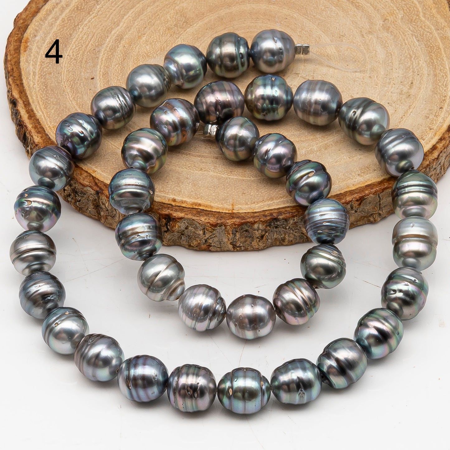9-10mm Tahitian Pearl in Full Strand, Natural Colors with High Luster, for Jewelry Making, SKU # 3012TH