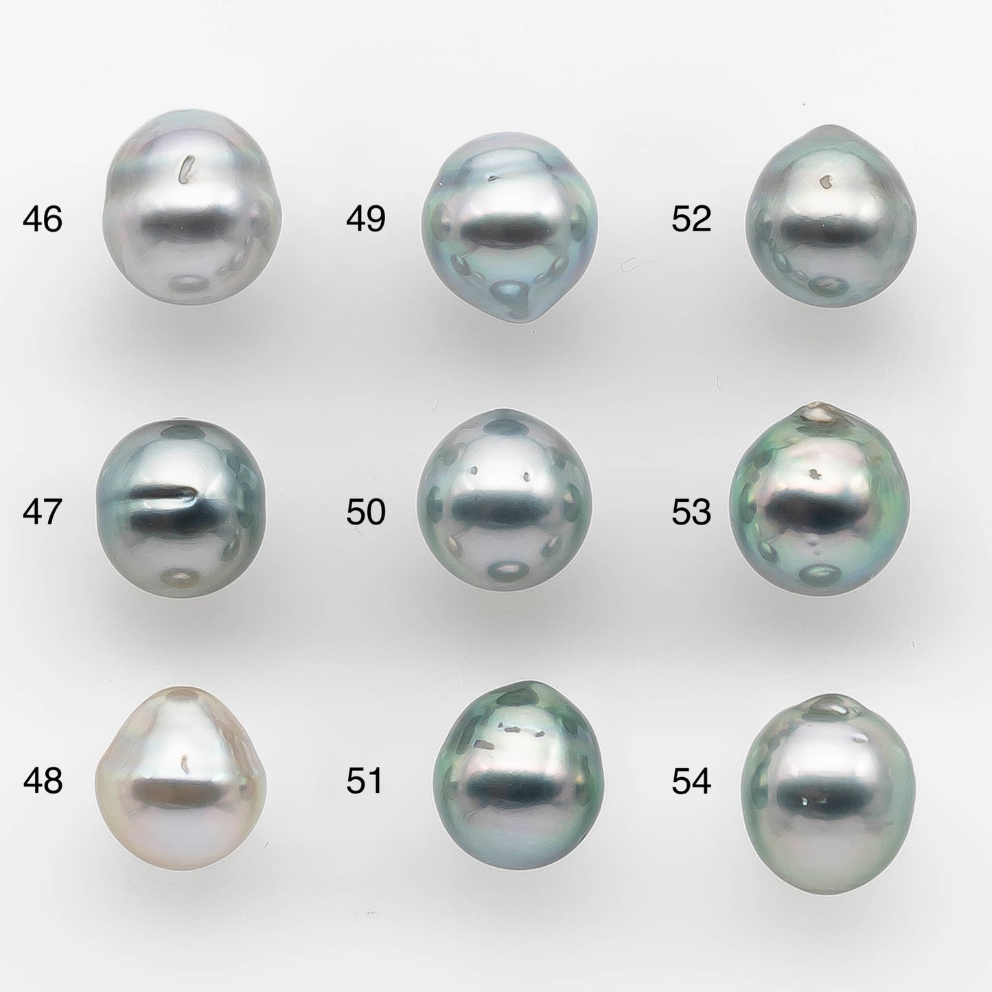 9-10mm Tahitian Pearl Drop with High Luster and Natural Color in Silver Blue with Minor Blemishe, Loose Single Piece Undrilled, SKU # 2118TH