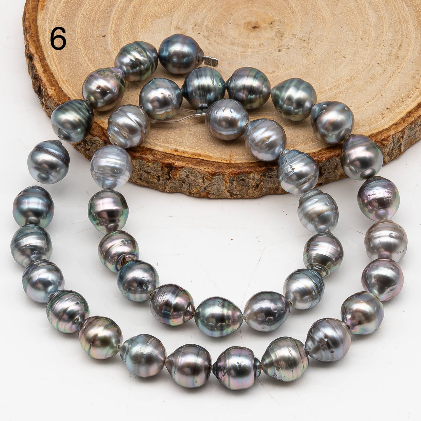 9-10mm Tahitian Pearl in Full Strand, Natural Colors with High Luster, for Jewelry Making, SKU # 3012TH
