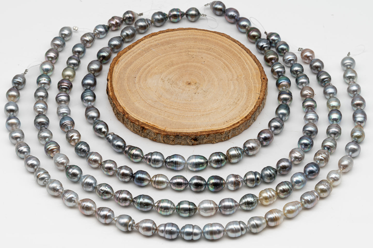 9-10mm Tahitian Pearl in Full Strand, Natural Colors with High Luster, for Jewelry Making, SKU # 3013TH