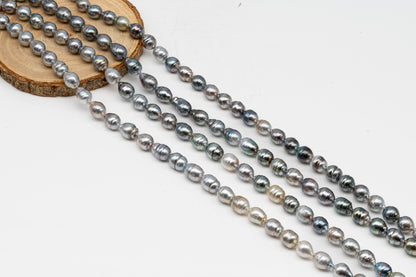 9-10mm Tahitian Pearl in Full Strand, Natural Colors with High Luster, for Jewelry Making, SKU # 3013TH
