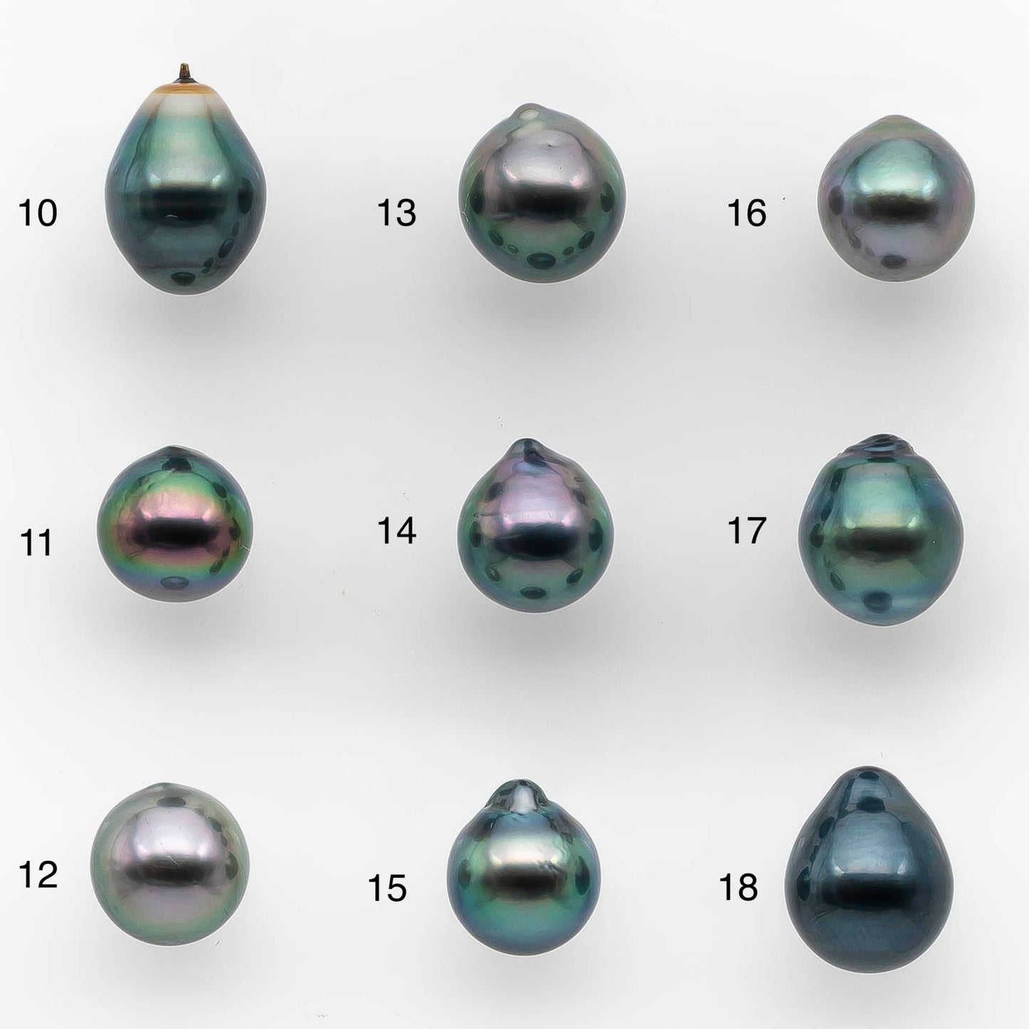 8-9mm Tahitian Pearl Drop with High Luster and Natural Color with Minor Blemishes, Loose Single Piece Undrilled, SKU # 2120TH