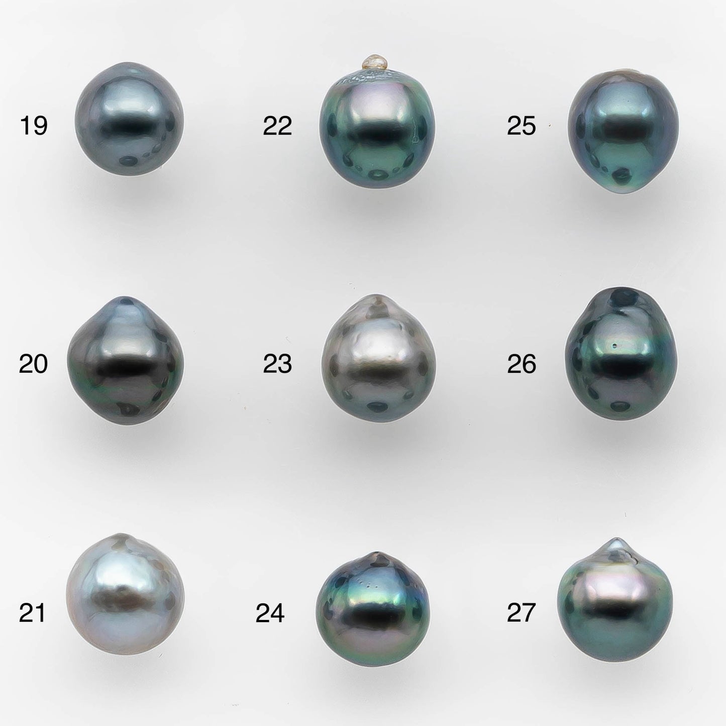 8-9mm Tahitian Pearl Drop with High Luster and Natural Color with Minor Blemishes, Loose Single Piece Undrilled, SKU # 2120TH