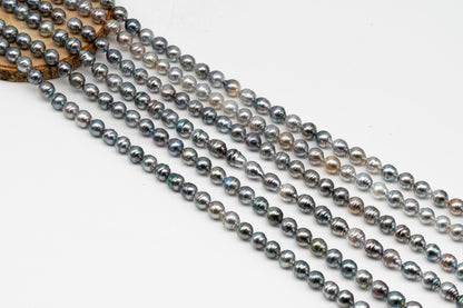 9-10mm Tahitian Pearl in Full Strand, Natural Colors with High Luster, for Jewelry Making, SKU # 3014TH