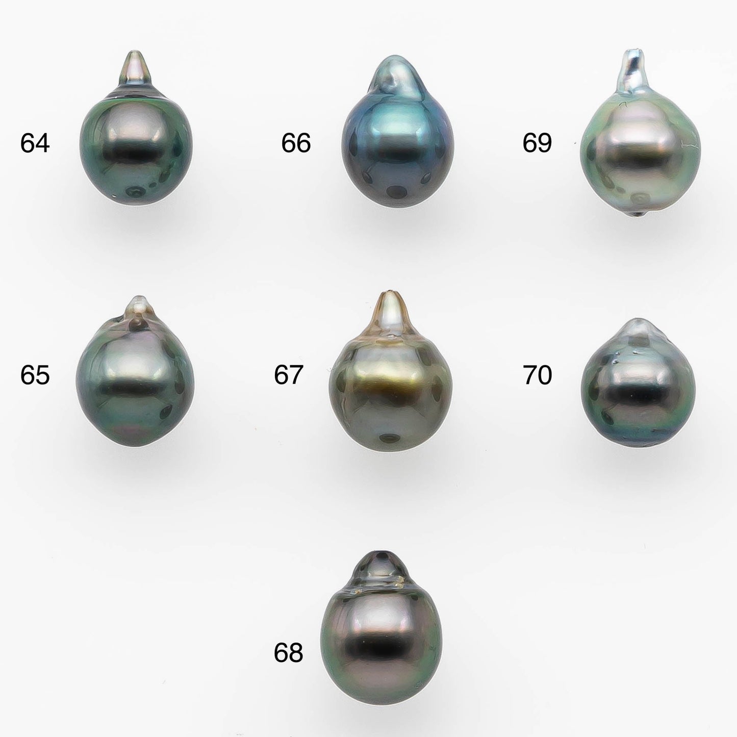 8-9mm Tahitian Pearl Drop with High Luster and Natural Color with Minor Blemishes, Loose Single Piece Undrilled, SKU # 2120TH