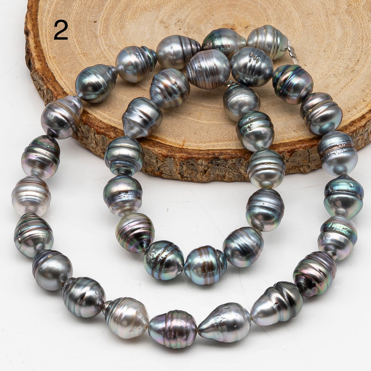 9-10mm Tahitian Pearl in Full Strand, Natural Colors with High Luster, for Jewelry Making, SKU # 3014TH