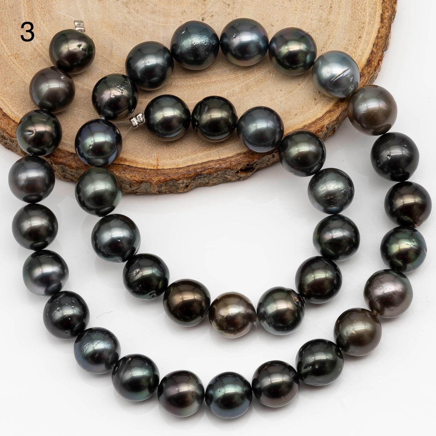 10-11mm Multicolor Tahitian Pearl Bead with High Luster, In Full Strand with Blemishes for Making, SKU # 2273TH