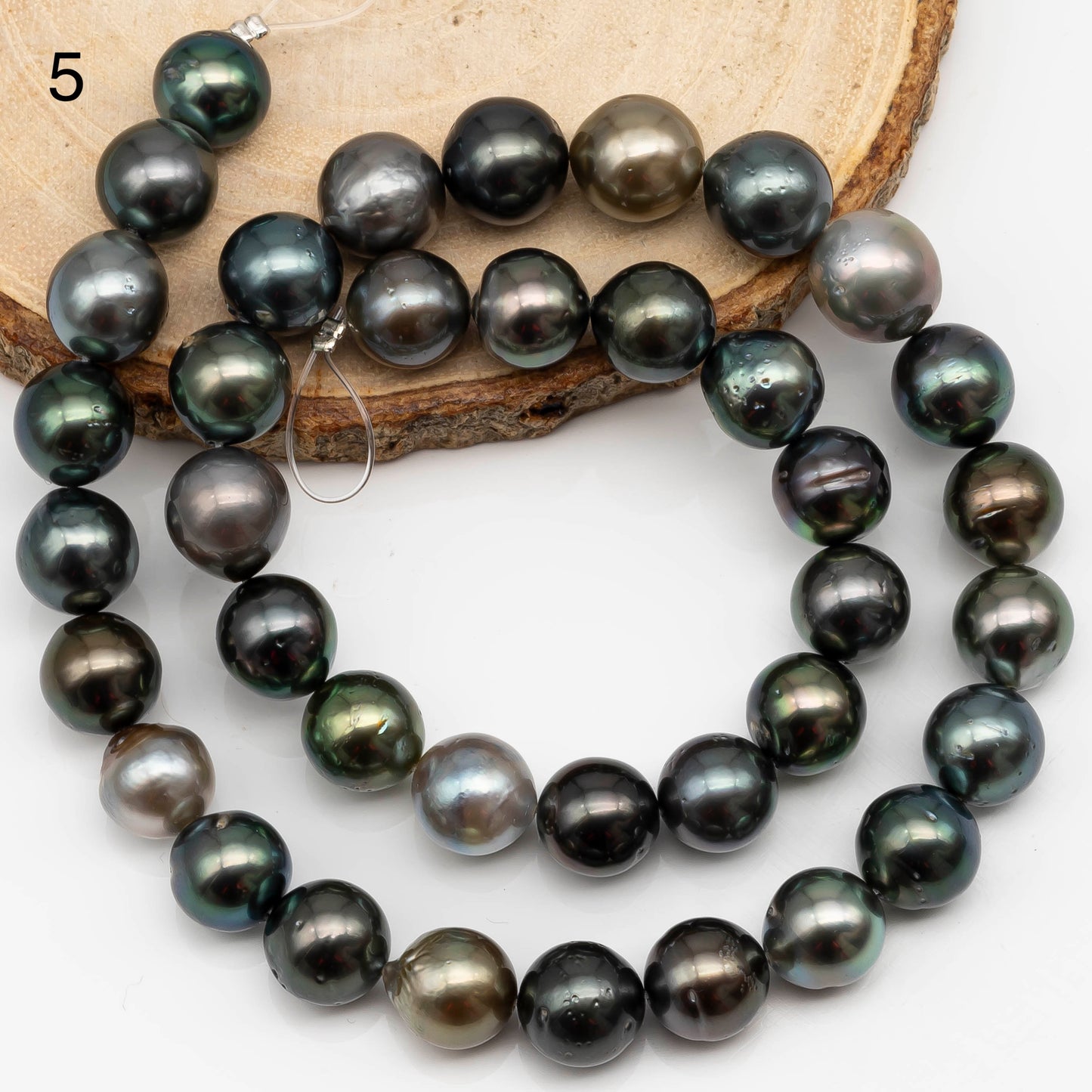 10-11mm Multicolor Tahitian Pearl Bead with High Luster, In Full Strand with Blemishes for Making, SKU # 2273TH