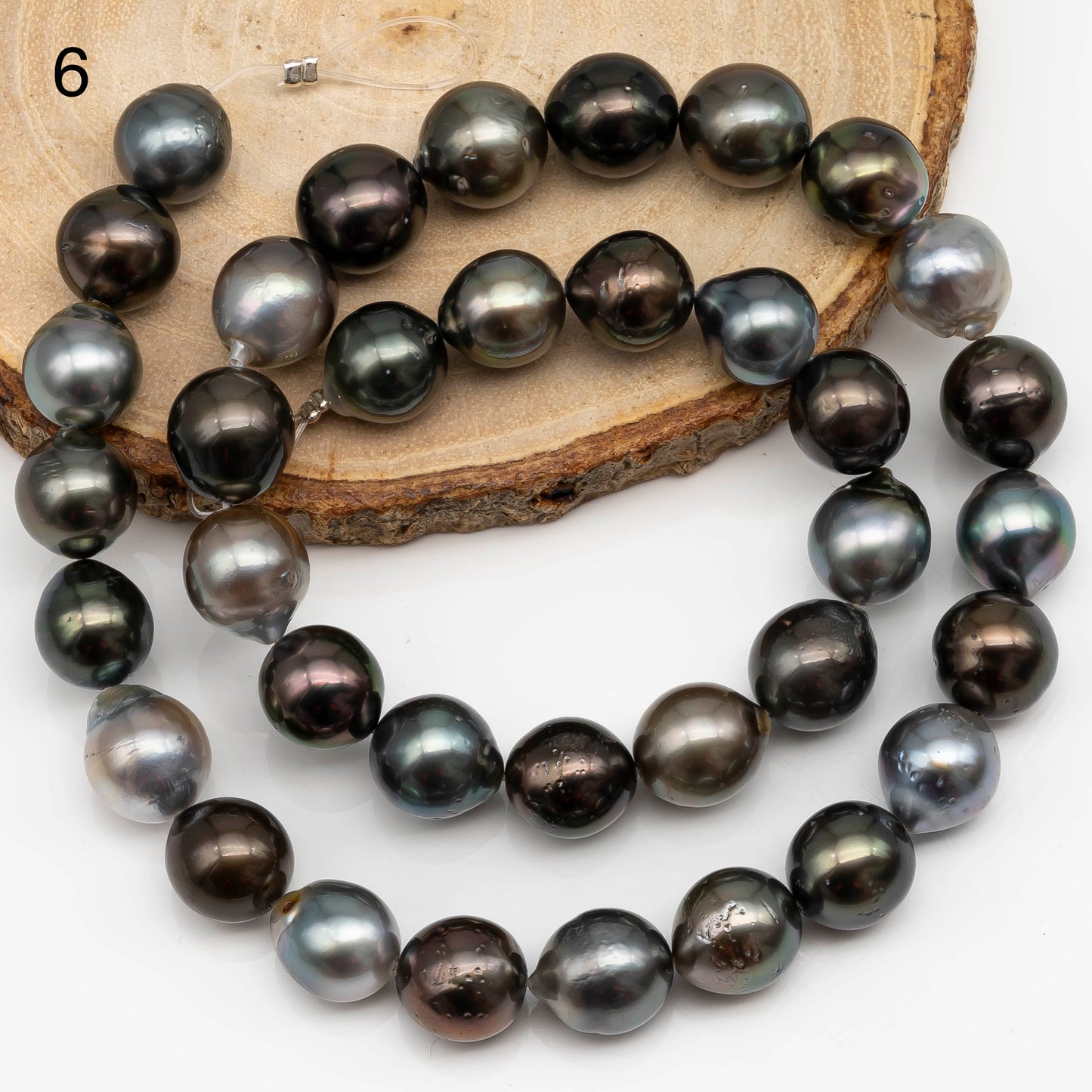 10-11mm Multicolor Tahitian Pearl Bead with High Luster, In Full Strand with Blemishes for Making, SKU # 2273TH