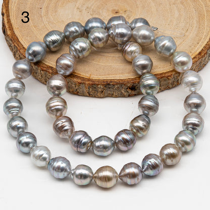 9-10mm Tahitian Pearl in Full Strand, Natural Colors with High Luster, for Jewelry Making, SKU # 3014TH