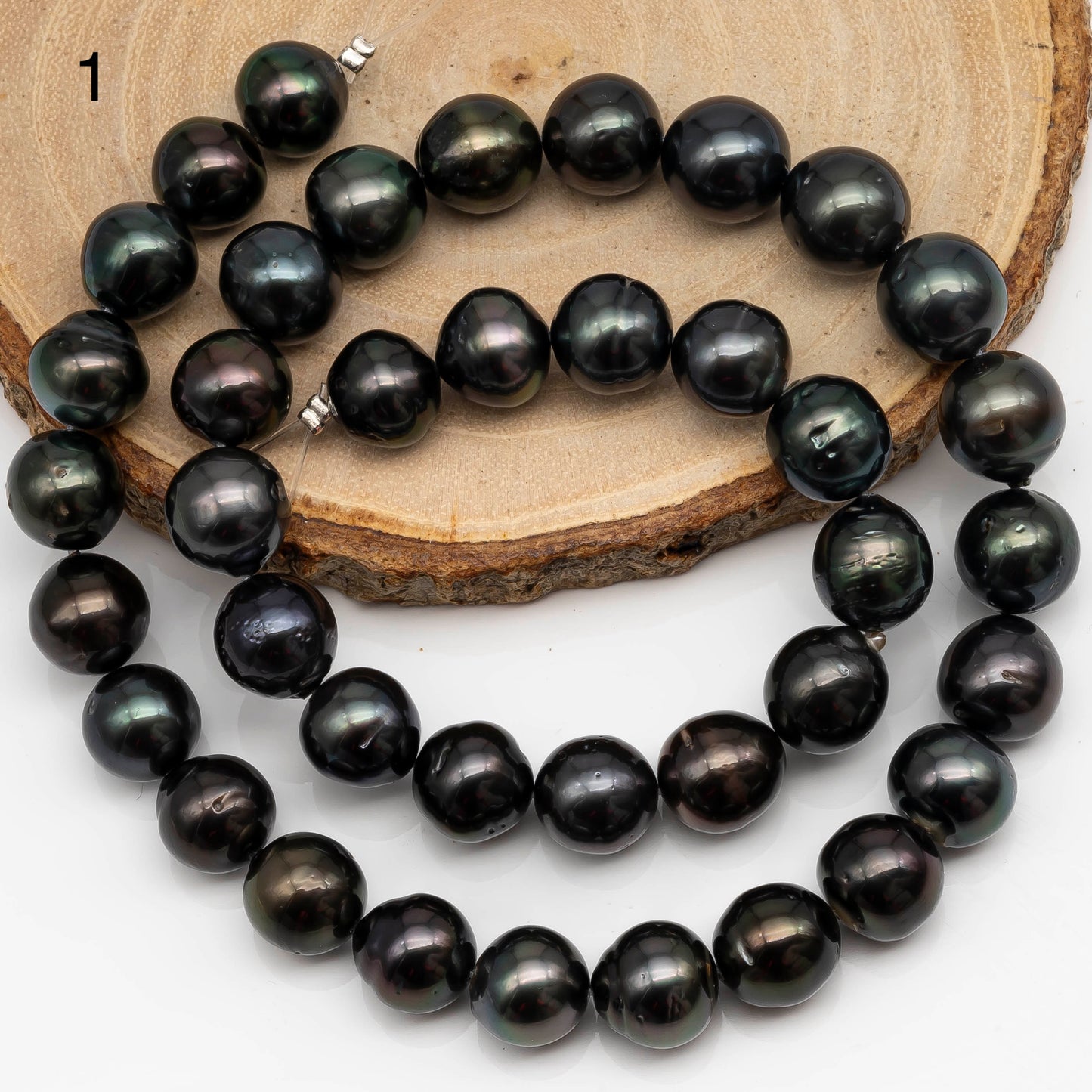 10-11mm Tahitian Pearl in Full Strand with All Natural Color with High Luster and Blemishes for Jewelry Making, SKU# 2275TH