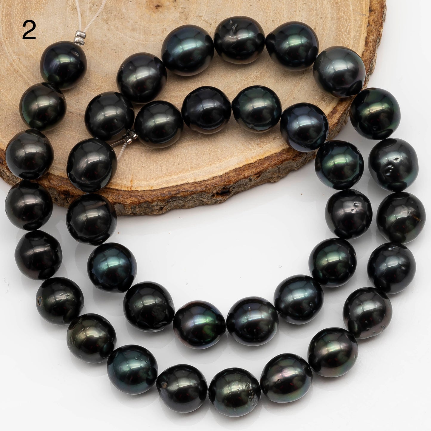 10-11mm Tahitian Pearl in Full Strand with All Natural Color with High Luster and Blemishes for Jewelry Making, SKU# 2275TH