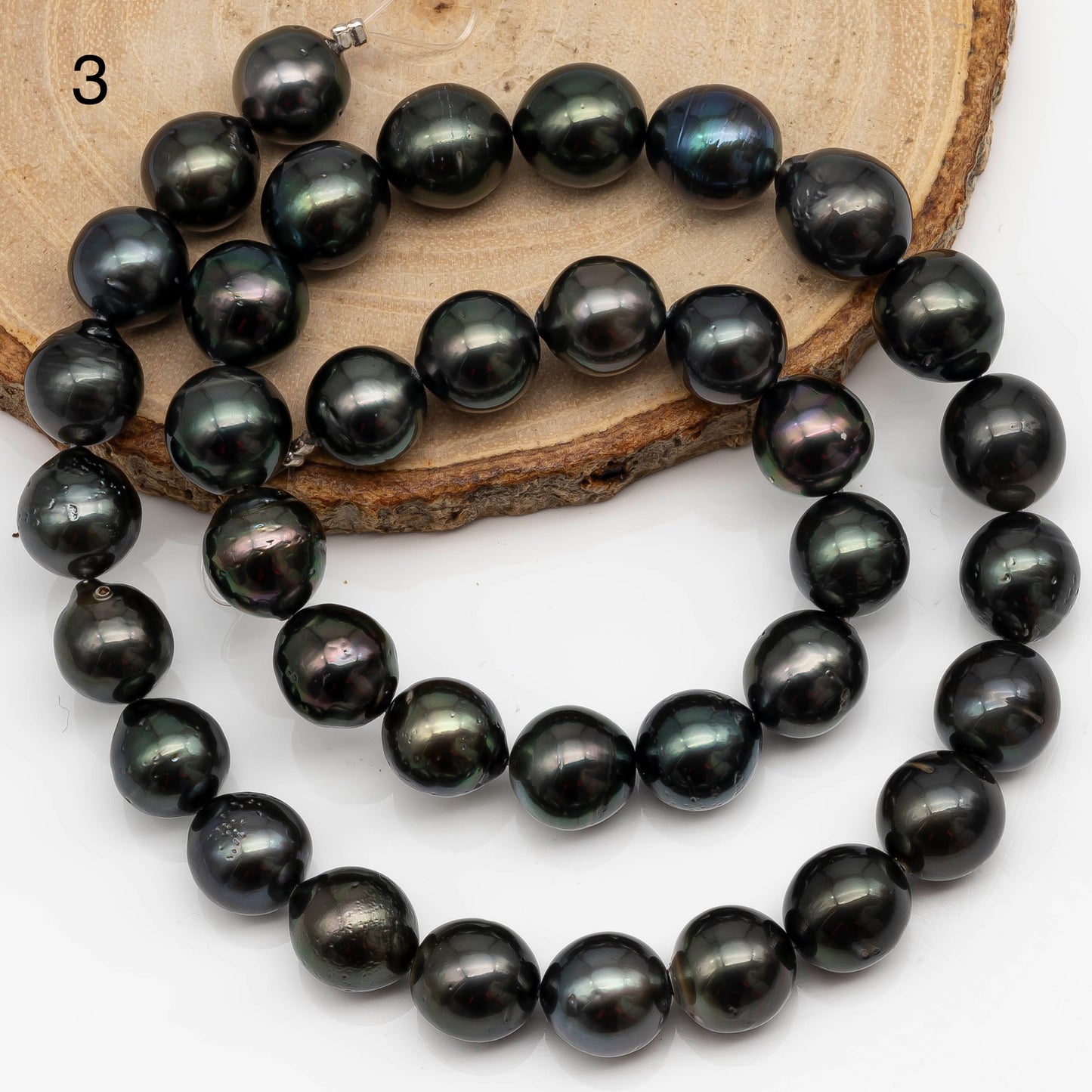 10-11mm Tahitian Pearl in Full Strand with All Natural Color with High Luster and Blemishes for Jewelry Making, SKU# 2275TH