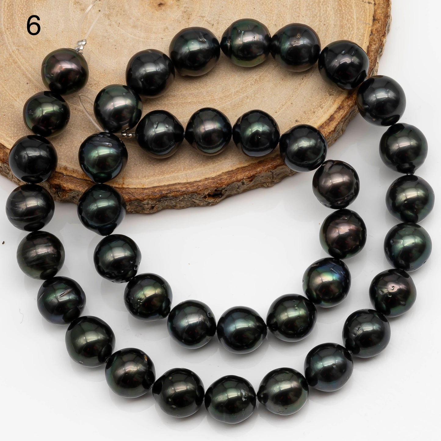 10-11mm Tahitian Pearl in Full Strand with All Natural Color with High Luster and Blemishes for Jewelry Making, SKU# 2275TH