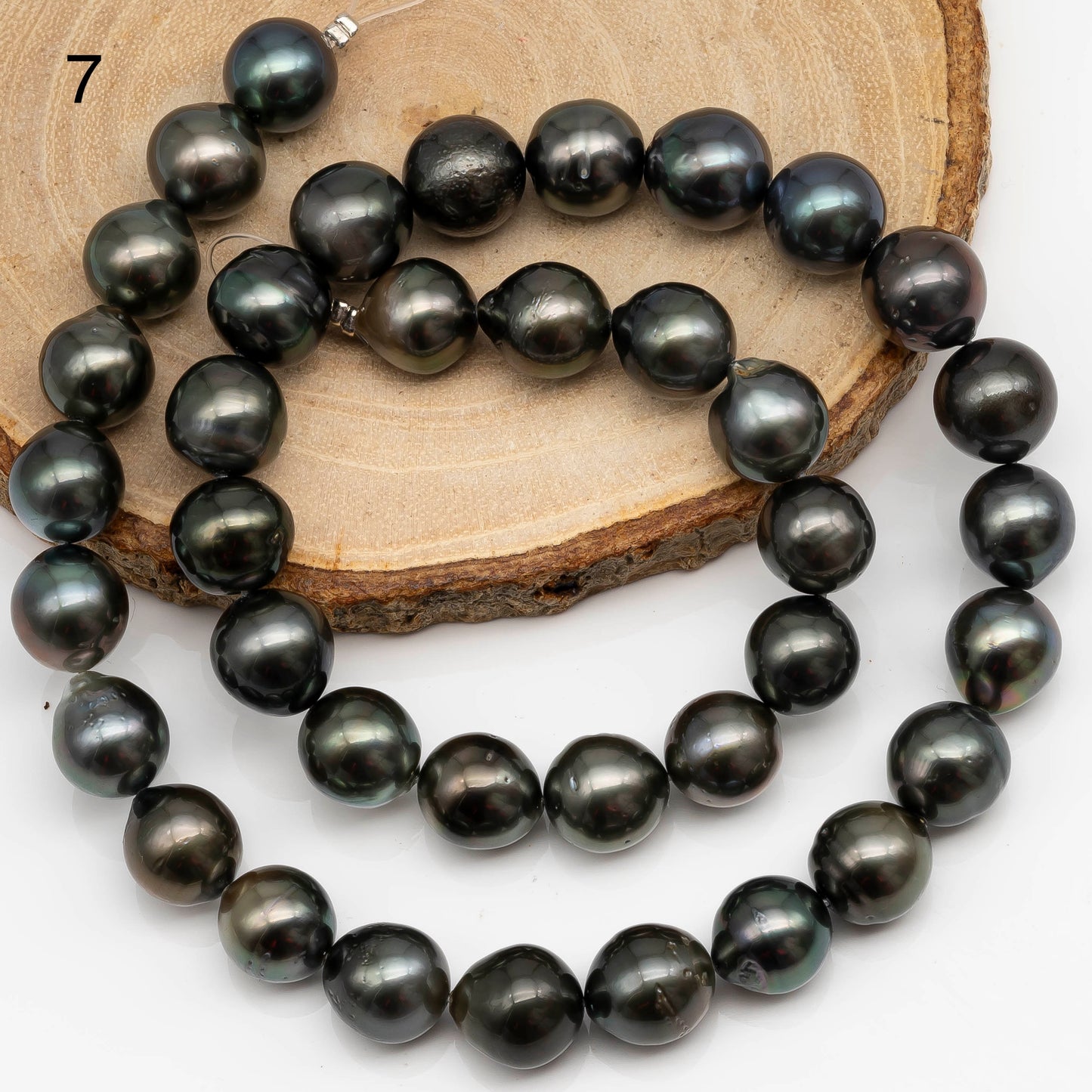 10-11mm Tahitian Pearl in Full Strand with All Natural Color with High Luster and Blemishes for Jewelry Making, SKU# 2275TH