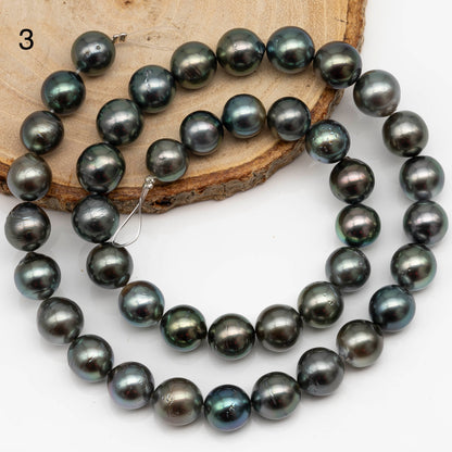 9-10mm Tahitian Pearl in Full Strand with All Natural Color with High Luster and Blemishes for Jewelry Making, SKU# 2276TH