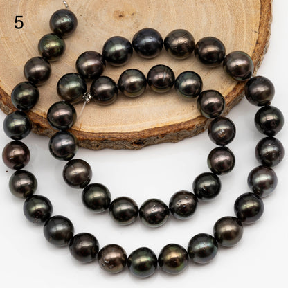 9-10mm Tahitian Pearl in Full Strand with All Natural Color with High Luster and Blemishes for Jewelry Making, SKU# 2276TH