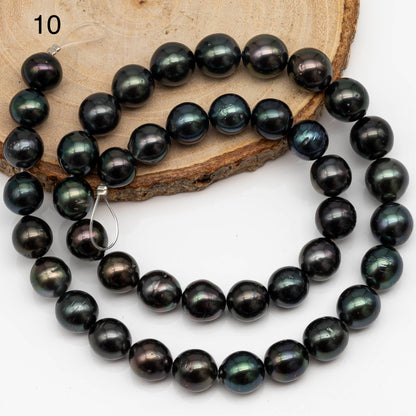 9-10mm Tahitian Pearl in Full Strand with All Natural Color with High Luster and Blemishes for Jewelry Making, SKU# 2276TH