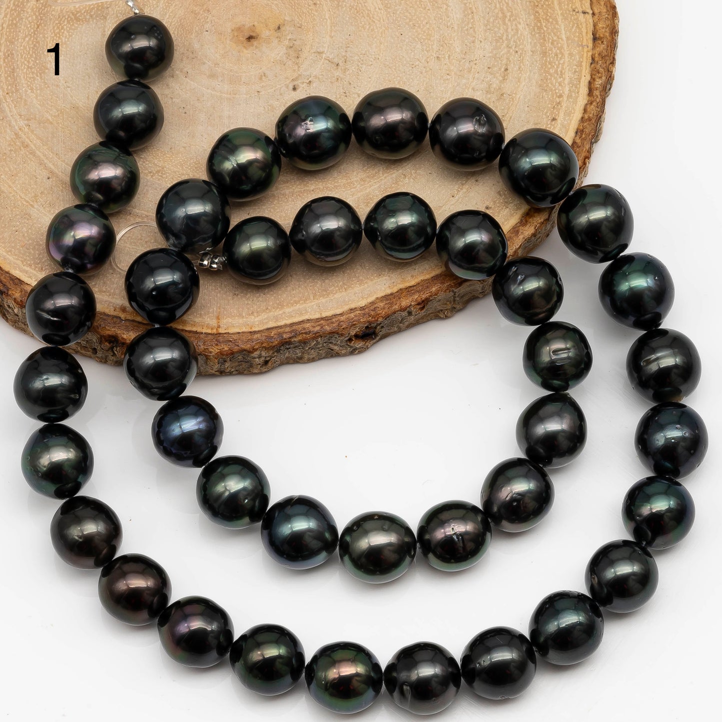 9-10mm Tahitian Pearl in Full Strand with All Natural Color with High Luster and Blemishes for Jewelry Making, SKU# 2277TH