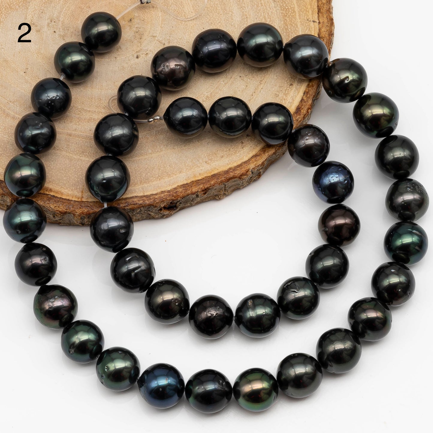 9-10mm Tahitian Pearl in Full Strand with All Natural Color with High Luster and Blemishes for Jewelry Making, SKU# 2277TH