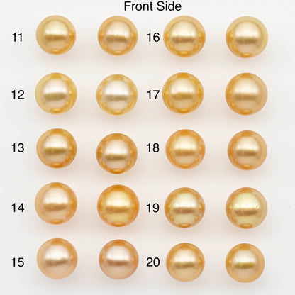 10-11mm Matching Pair South Sea Pearl,Round undrilled with High Luster and Minor Blemishes for Jewelry Making, SKU # 2684GS