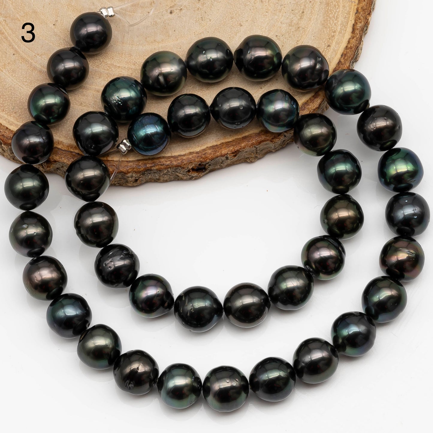 9-10mm Tahitian Pearl in Full Strand with All Natural Color with High Luster and Blemishes for Jewelry Making, SKU# 2277TH