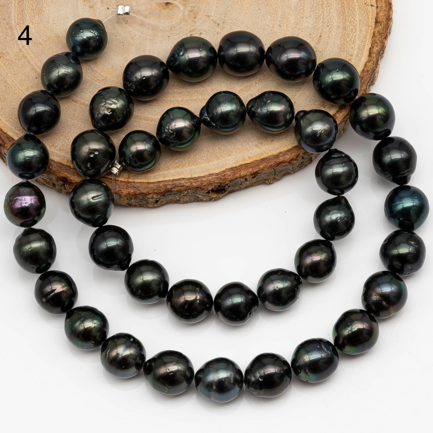 9-10mm Tahitian Pearl in Full Strand with All Natural Color with High Luster and Blemishes for Jewelry Making, SKU# 2277TH