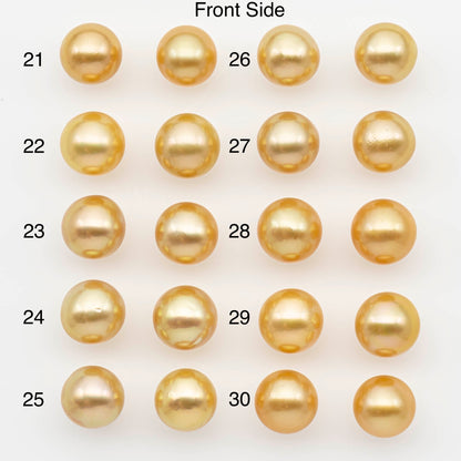 10-11mm Matching Pair South Sea Pearl,Round undrilled with High Luster and Minor Blemishes for Jewelry Making, SKU # 2684GS