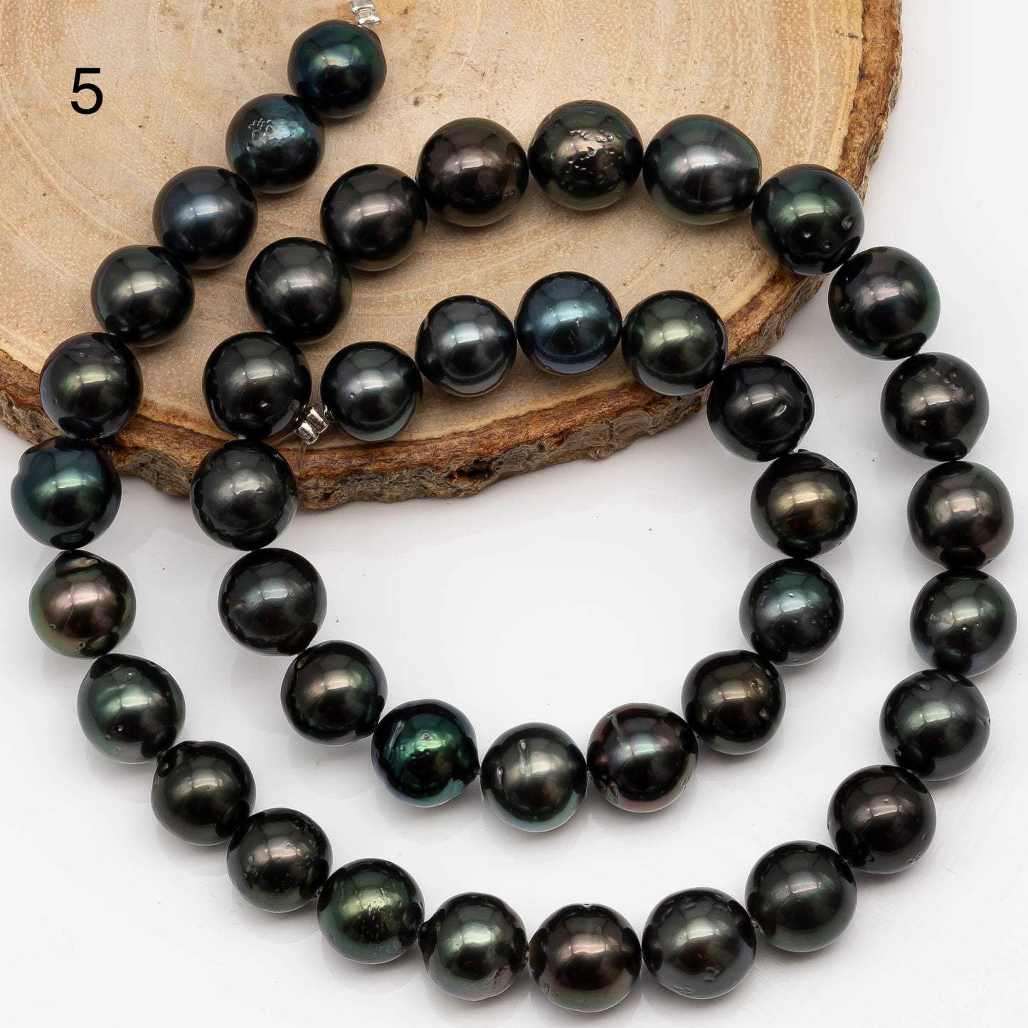 9-10mm Tahitian Pearl in Full Strand with All Natural Color with High Luster and Blemishes for Jewelry Making, SKU# 2277TH