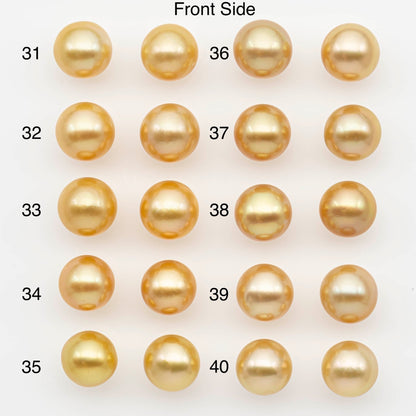 10-11mm Matching Pair South Sea Pearl,Round undrilled with High Luster and Minor Blemishes for Jewelry Making, SKU # 2684GS