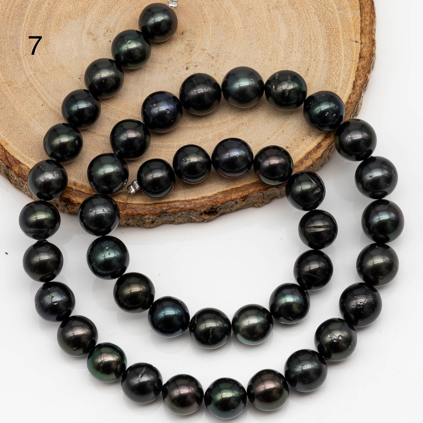 9-10mm Tahitian Pearl in Full Strand with All Natural Color with High Luster and Blemishes for Jewelry Making, SKU# 2277TH