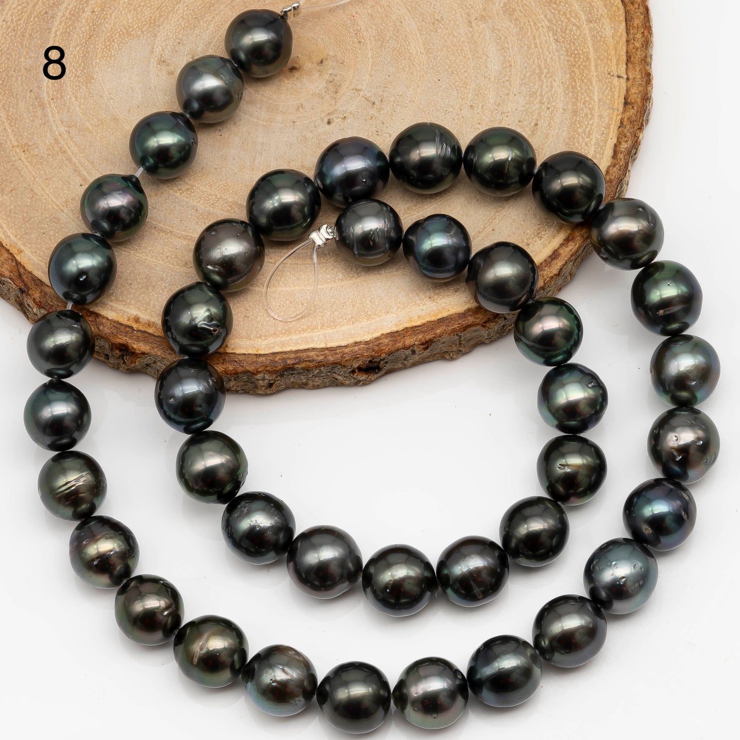 9-10mm Tahitian Pearl in Full Strand with All Natural Color with High Luster and Blemishes for Jewelry Making, SKU# 2277TH