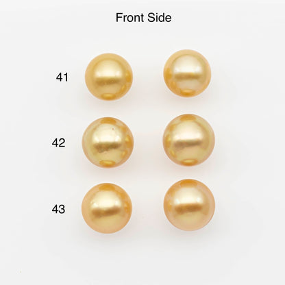 10-11mm Matching Pair South Sea Pearl,Round undrilled with High Luster and Minor Blemishes for Jewelry Making, SKU # 2684GS