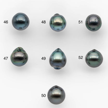 8-9mm Undrilled Near Round Tahitian Pearl in High Luster and Natural Color with Minor Blemishes, Loose Single Piece, SKU # 2121TH